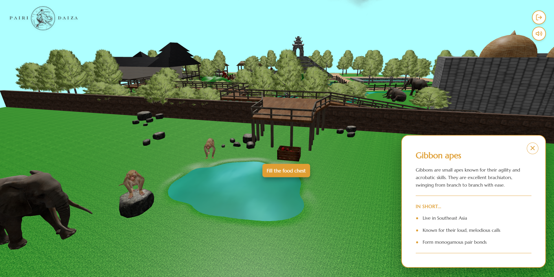 Gibbons view - Pairi Daiza 3D Map