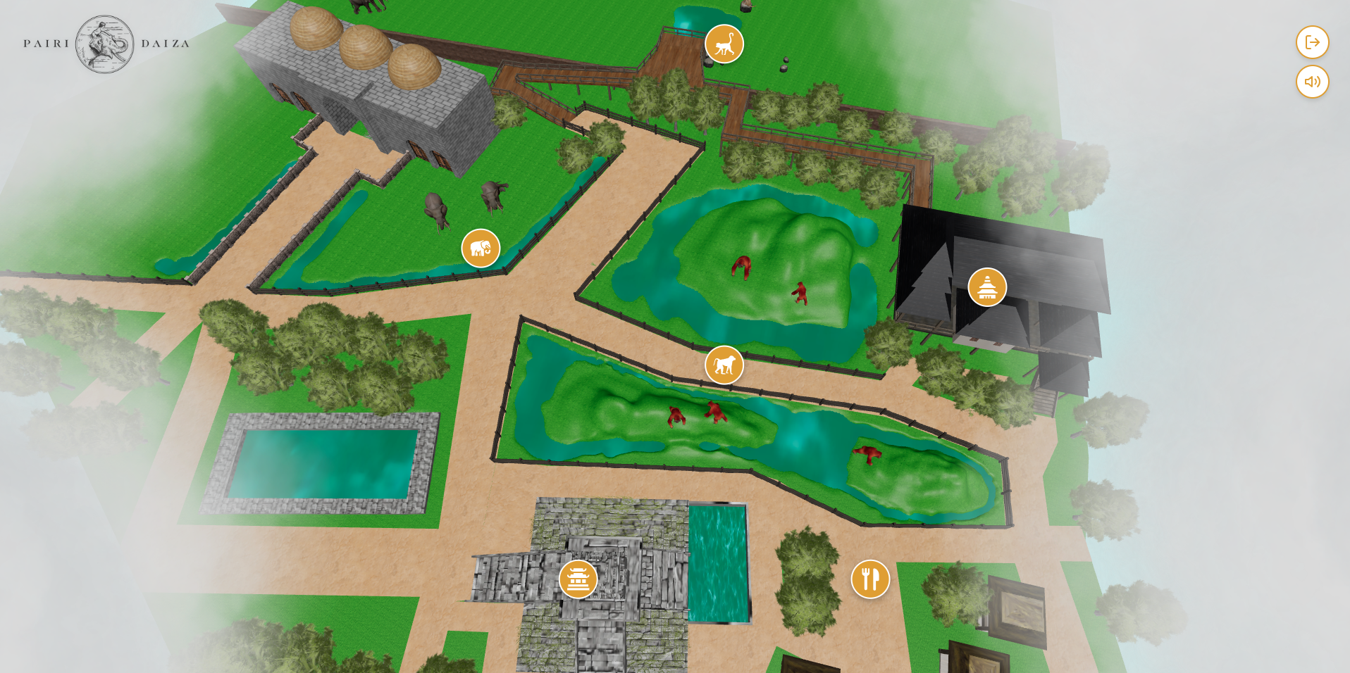 Top view - Pairi Daiza 3D Map